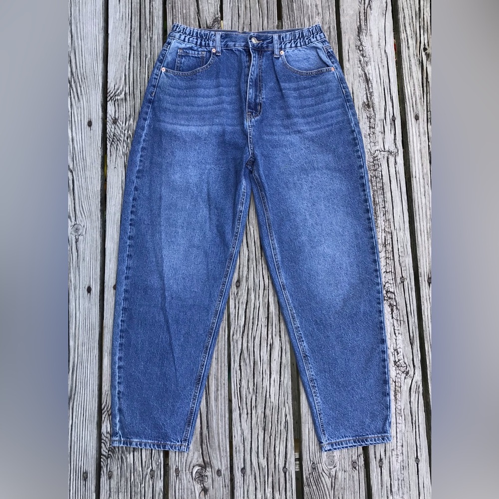 NWOT Ladies L 31 WAX JEAN COLLECTION Denim Barrel Leg Mom Baggy Loose Jeans Pant